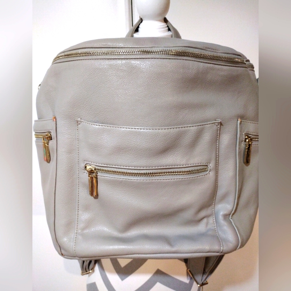Gray is the perfect neutral for miss fong diaper bag backpack good condition!